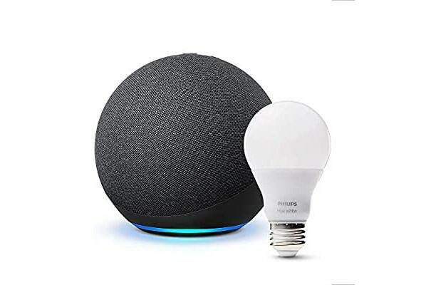 Echo (4th Gen) + Philips Hue Color Smart Bulb for ONLY $50