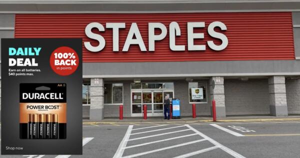 Staples Giveaway: FREE $40 in Batteries Today