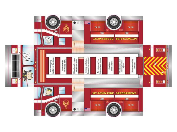 Free Firetruck Foldup Activity Sheet for Kids