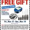 Pick one of three freebies at Harbor Freight This Weekend!