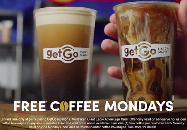 Coffee Mondays for FREE at GetGo