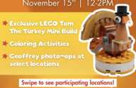 LEGO Fun Awaits! Free Tom the Turkey at Macy’s Toys “R” Us