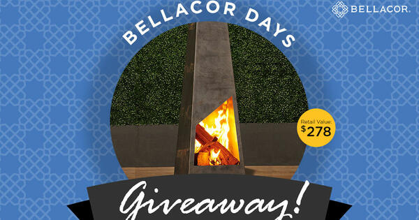 Sweepstake: Win a Bellacor Weathered Steel Modern Outdoor Chimenea