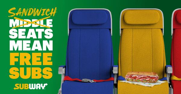 Hate the Middle Seat? Subway’s Giving You $20 for It (Jan 27)