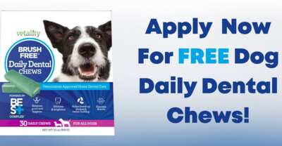 Sample of Vetality Brush-Free Daily Dental Chews for Dogs for Free