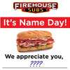 Today's Name at Firehouse Subs: Free Medium Sub with Purchase!