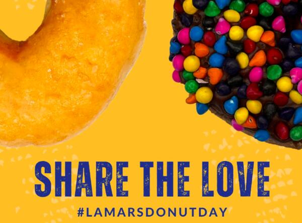 Donut for FREE at Lamar's Donut on June 2nd