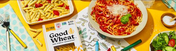 A box of GoodWheat Pasta for FREE!
