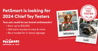 Apply and Be a PetSmart Chief Toy Tester, hurry up!!