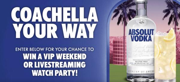 Enter the Absolut Vodka Coachella Giveaway Today