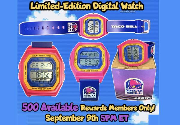 Limited Drop: FREE Taco Bell x Y2K Watch for First 500 at 5PM ET!