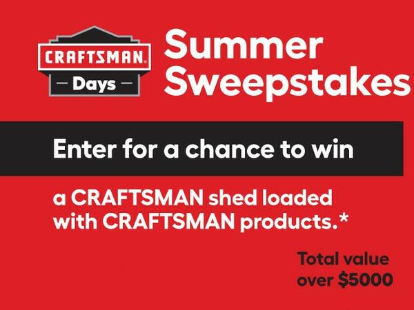 CRAFTSMAN Days Summer Sweepstakes 