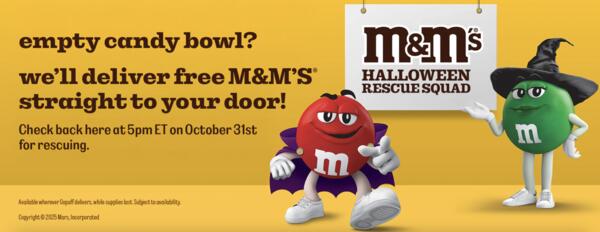 Halloween Treat: FREE M&M’s Delivered to Your Door!