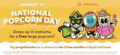 Movie Night Just Got Better: Free Large Popcorn at Regal
