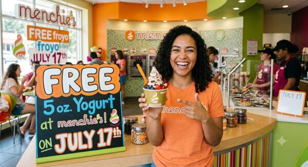 FREE 5 oz. Yogurt at Menchie's on July 17th