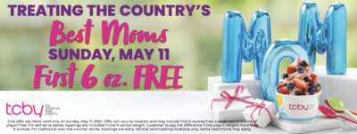 Moms, Enjoy FREE Frozen Yogurt at TCBY This Mother’s Day
