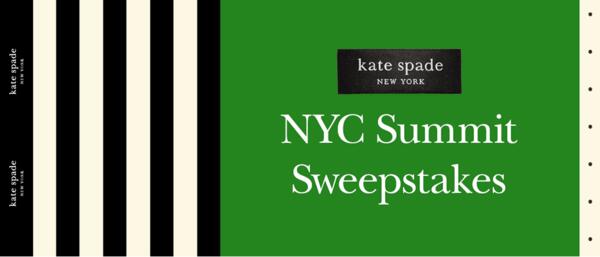 Experience NYC in Style: Kate Spade Summit Sweepstakes!