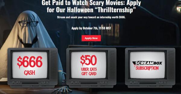 Get Paid $666 to Watch Scary Movies – Apply for the Thrillternship!