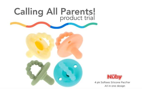 4-Pack of Nuby All Silicone Softees Pacifiers for FREE