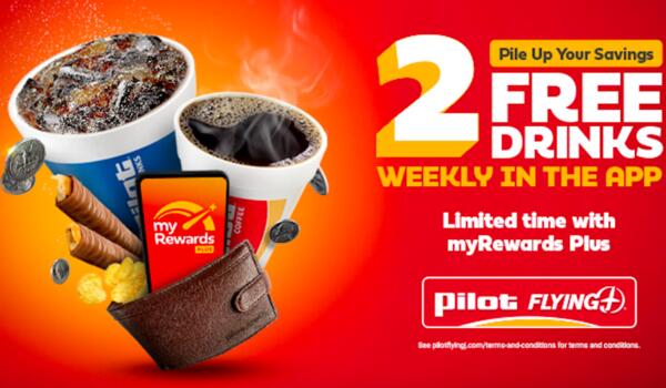 Drinks Each Week for Free at Pilot Flying J