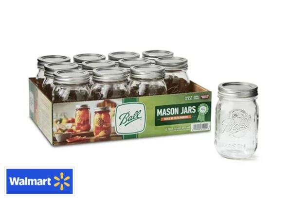 Score 12 FREE Ball Mason Jars on Your Next Walmart Run