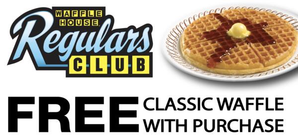 Dig In! FREE Classic Waffle with Any Purchase at Waffle House!