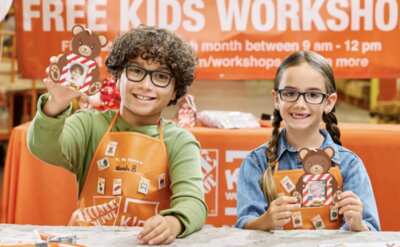 Craft a Teddy Bear Ornament for Free at Home Depot!