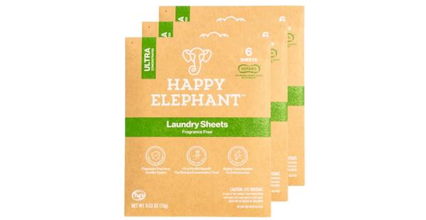 Try FREE: Happy Elephant Laundry Sheets (6 Loads)