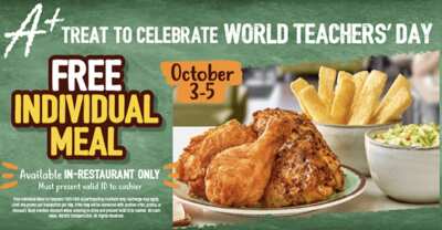 FREE Meal for Teachers – Thank You from Pollo Campero