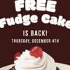Shoney’s Free Hot Fudge Cake Slice – One Day Only, Dec 4th
