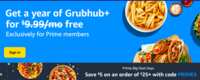 Prime Exclusive: Get a Free Year of GrubHub+ Today!