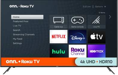 Onn. 55-in 4K UHD LED Roku Smart TV for ONLY $268