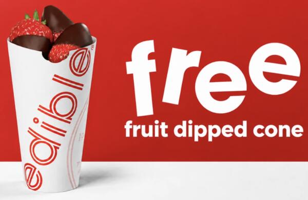 Claim a FREE Chocolate-Dipped Fruit Cone at Edible