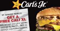 Limited-Time Offer: Free Cali XL Burger at Carl’s Jr.