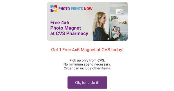 Free 4x6 Fridge Magnet by CVS