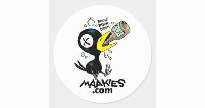 Get 5 free stickers from Maakies Army Drinky Crow