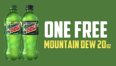 Score a FREE 20 oz. Mountain Dew Now