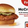 Grab a FREE McCrispy Chicken Sandwich at McDonald’s – Don’t Miss Out!