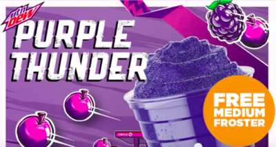 Mountain Dew Purple Thunder Froster for Free at Circle K
