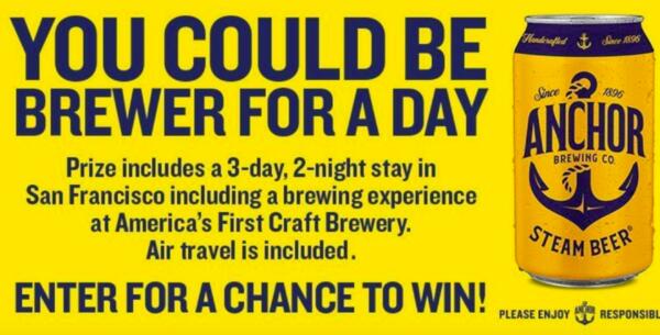 Anchor Steam Month Brewer for a Day Sweepstakes