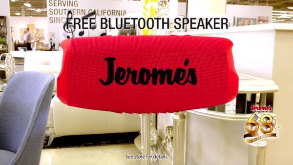 Waterproof Bluetooth Speaker for Free at Jerome’s Furniture