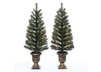 2-Pack 3.5-Foot Pre-Lit Christmas Trees for ONLY $33.98