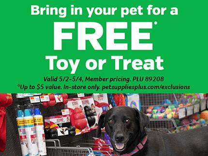 FREE Toy or Treat for Your Pet at Pet Supplies Plus