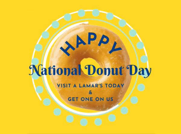Free Donut at Lamar's Donuts & Coffee