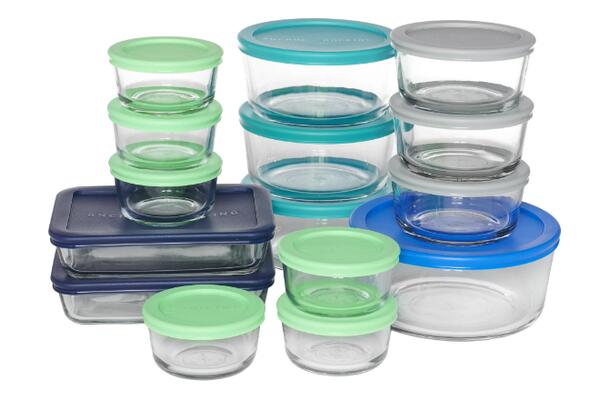 30 Pcs Anchor Hocking Glass Food Storage/Bake Container Sets w/ Lids  for ONLY $20