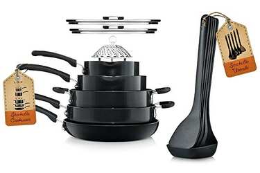 NutriChef 17-Piece Set Stackable Cookware for Only $61.79 Shipped 