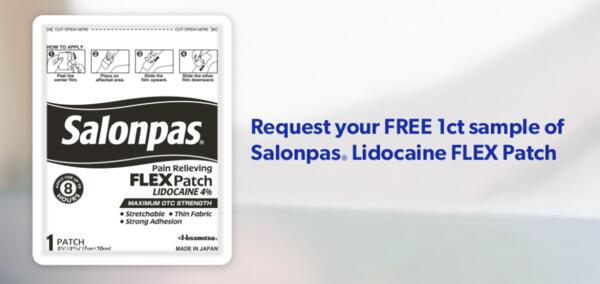  Free Salonpas Lidocaine FLEX Patch Sample
