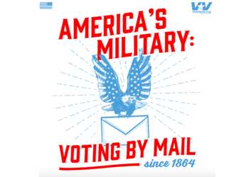 "America's Military: Voting By Mail since 1864" Sticker for Free