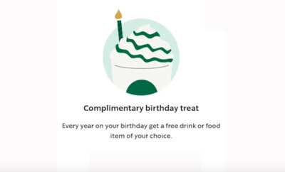 Free Drink During Your Birthday from Starbucks