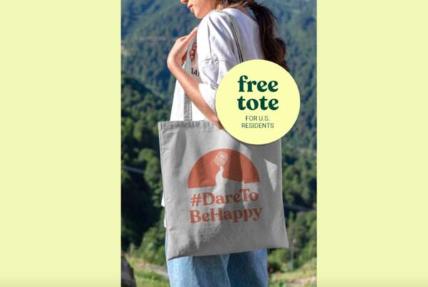 #DareToBeHappy Tote Bag for Free